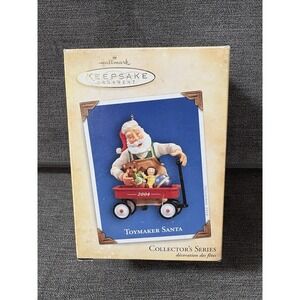 Hallmark Keepsake Christmas Ornament #5 Toymaker Santa Little Red Wagon 2004 VTG